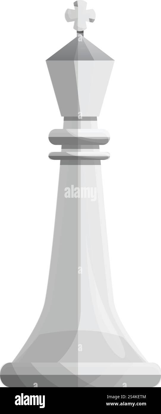 Icona a scacchi bianca. Cartoni animati di un'icona vettoriale bianca per il web design isolata su sfondo bianco. Icona a scacchi bianca, stile cartoni animati Illustrazione Vettoriale