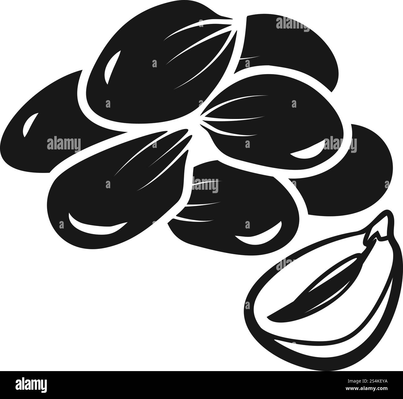 Un mucchio di arachidi. Semplice illustrazione di un mucchio di icona vettoriale di arachidi per il web design isolato su sfondo bianco. Un mucchio di icona di arachidi, stile semplice Illustrazione Vettoriale