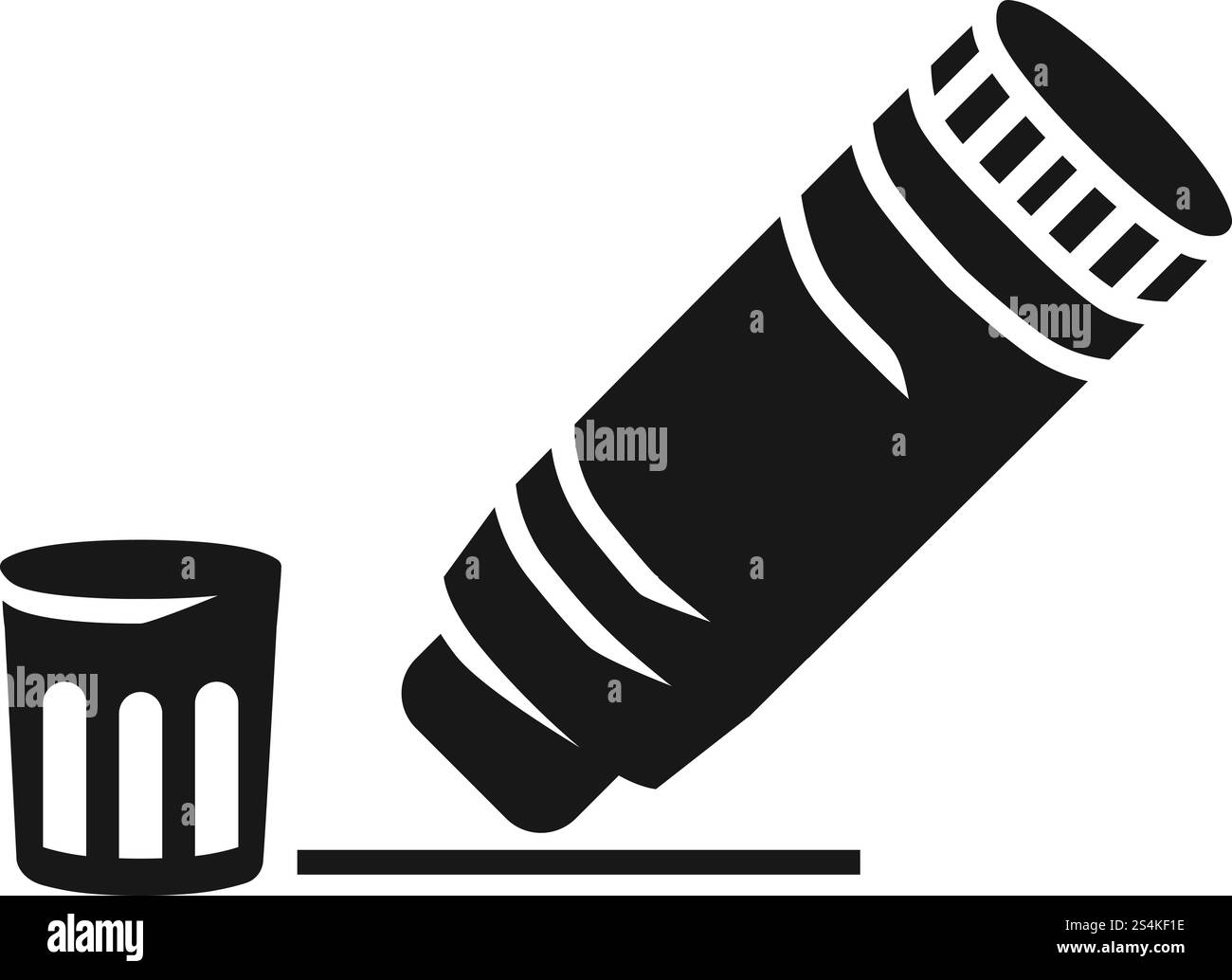 Aprire l'icona del bastoncino di colla. Semplice illustrazione dell'icona di un vettore a colla aperta per la progettazione Web isolata su sfondo bianco. Apri l'icona della colla, stile semplice Illustrazione Vettoriale