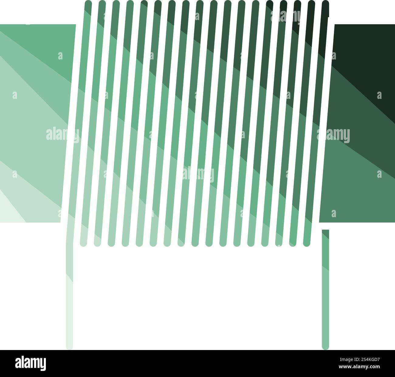 Bobina di induttanza e la relativa icona. Schermo piatto a colori e design della scaletta. Illustrazione Vettoriale. Illustrazione Vettoriale