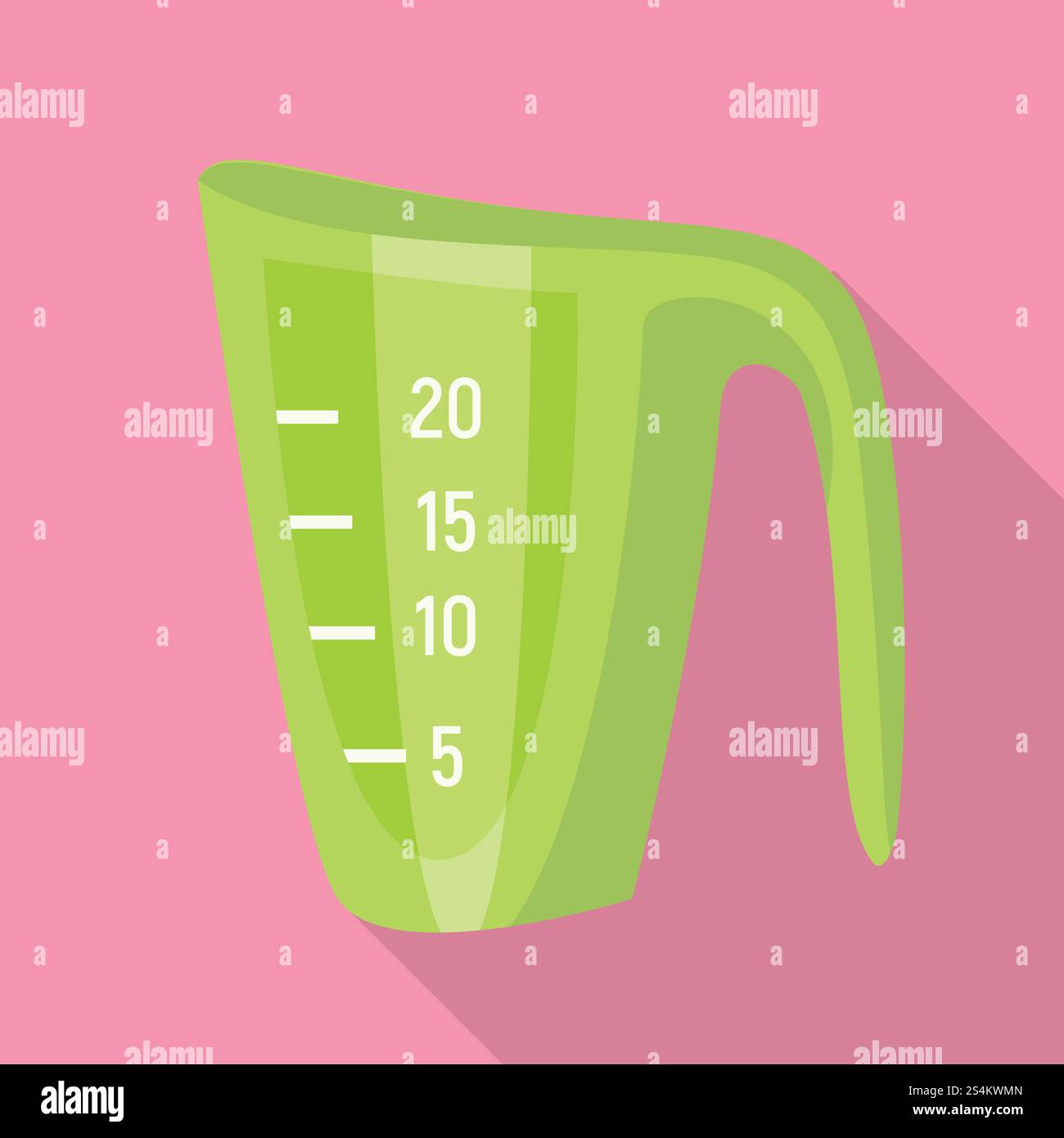 Icona verde della caraffa di misurazione. Immagine piatta dell'icona del vettore della caraffa di misurazione verde per la progettazione Web. Icona verde della caraffa di misurazione, modello piatto Illustrazione Vettoriale