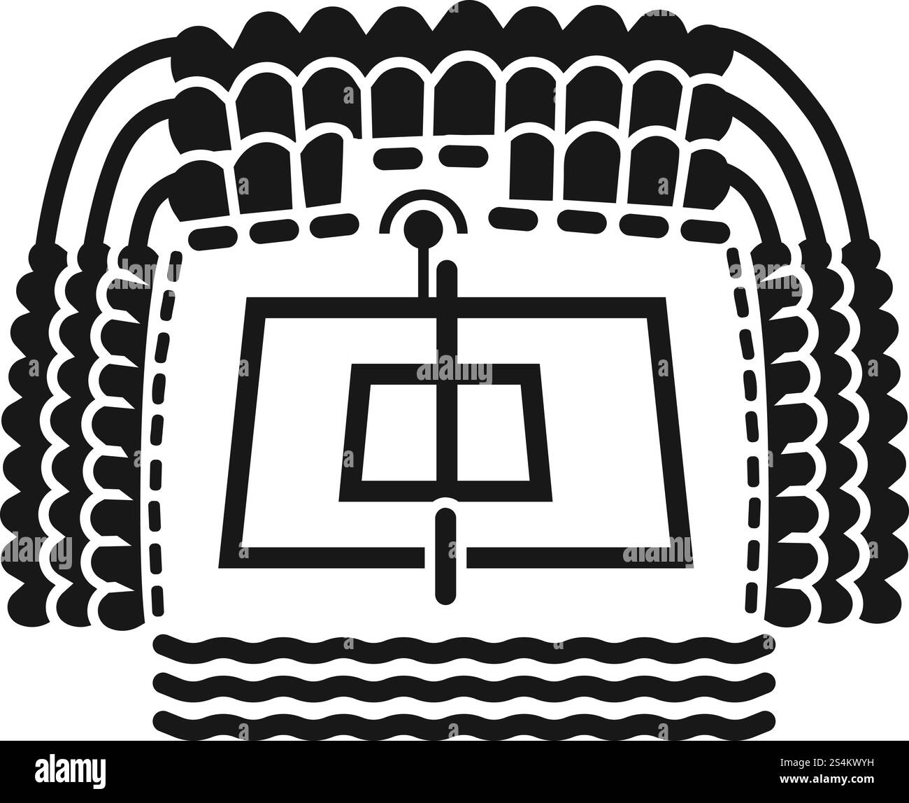 Icona dell'arena di Beach volley. Semplice illustrazione dell'icona vettoriale dell'arena di Beach volley per il web design isolata su sfondo bianco. Icona dell'arena da Beach volley, stile semplice Illustrazione Vettoriale