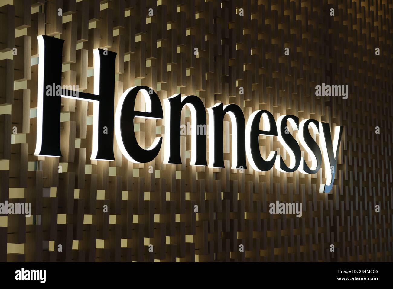 Logo del marchio Hennessy Foto Stock