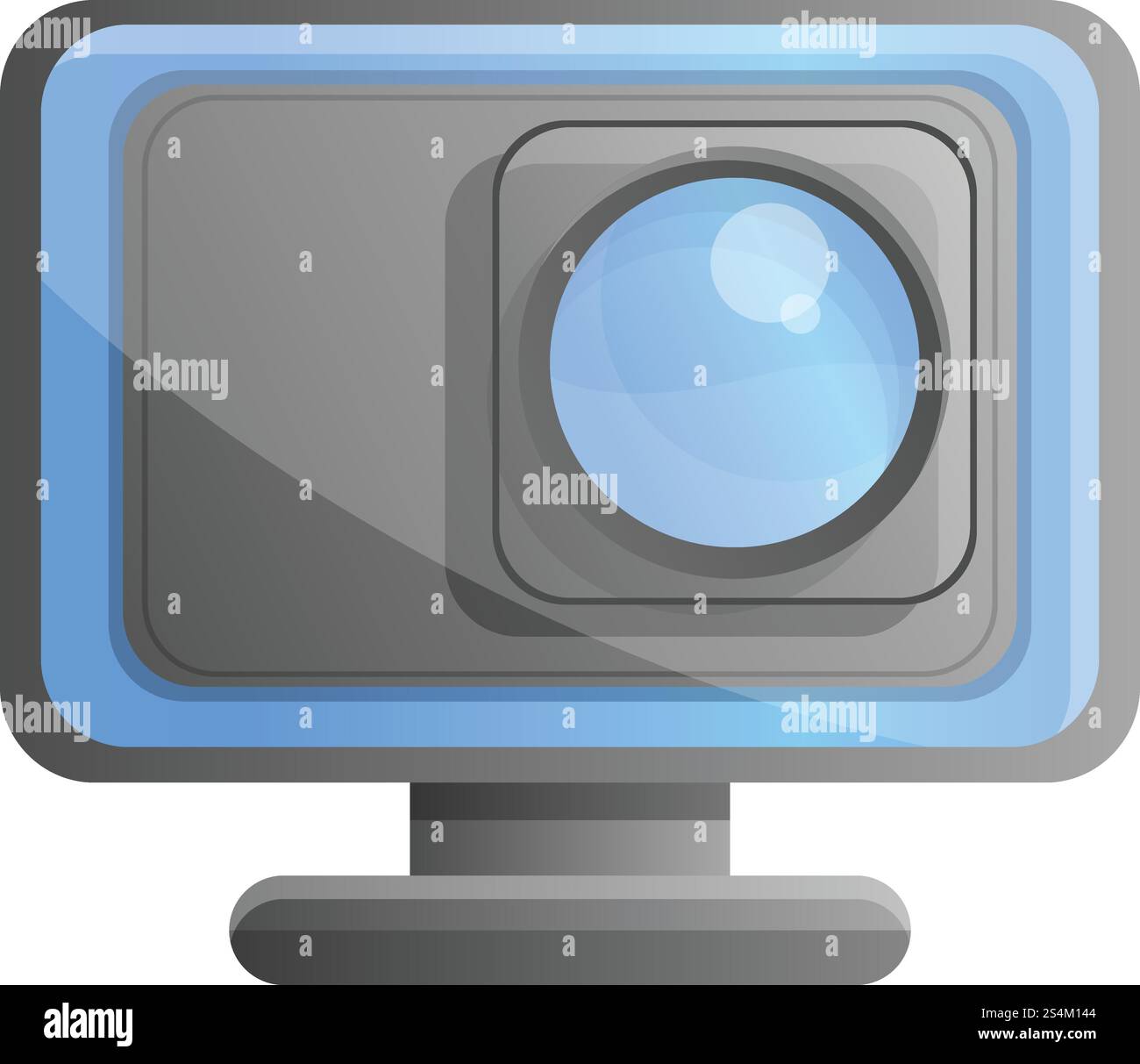 Icona Action Underwater camera (fotocamera subacquea). Cartoni d'azione icona vettoriale della fotocamera subacquea per il web design isolata su sfondo bianco. Icona della fotocamera subacquea, stile cartone animato Illustrazione Vettoriale