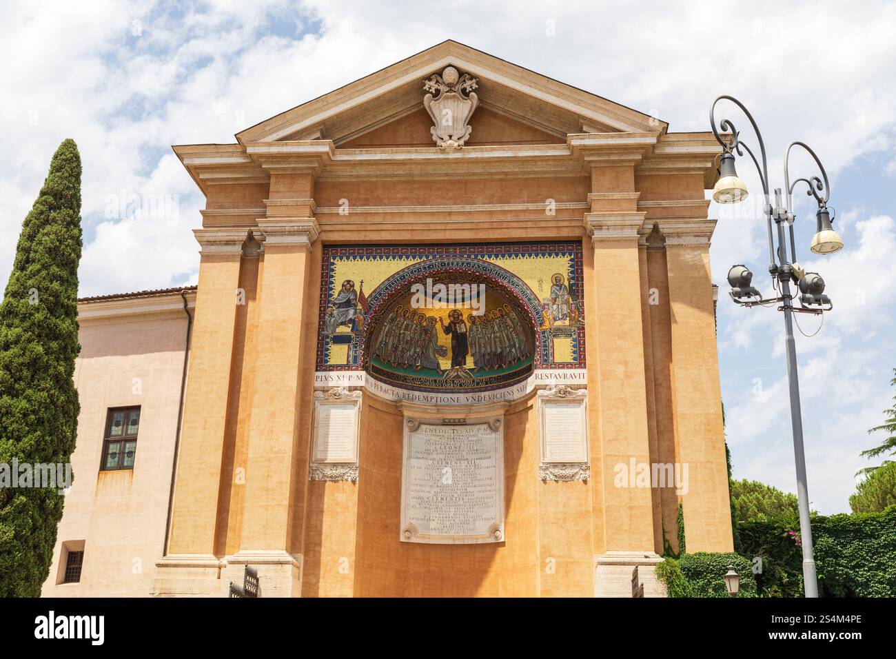 Mosaici bizantini (copie del XVIII secolo) sul Triclinium Leoninum, Roma, Italia. Foto Stock