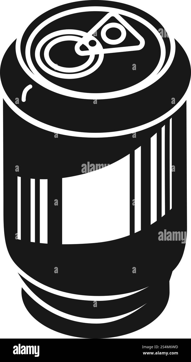 Icona lattina in alluminio per bevande. Semplice illustrazione della lattina in alluminio per l'icona vettoriale delle bevande per la progettazione Web isolata su sfondo bianco. Icona della lattina in alluminio per bevande, stile semplice Illustrazione Vettoriale