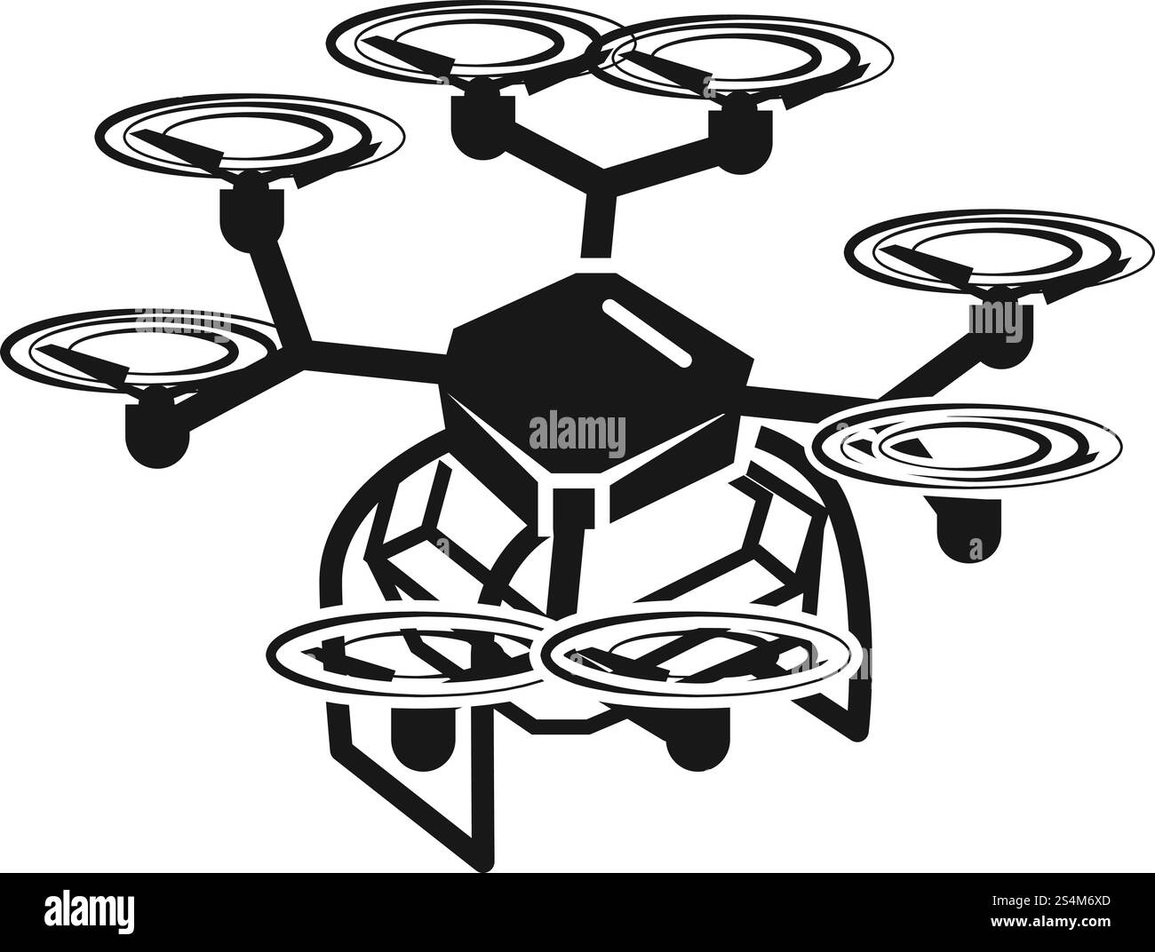 Icona di un drone a otto eliche. Semplice illustrazione dell'icona vettoriale di otto droni eliche per la progettazione Web isolata su sfondo bianco. Icona di un drone a otto eliche, stile semplice Illustrazione Vettoriale