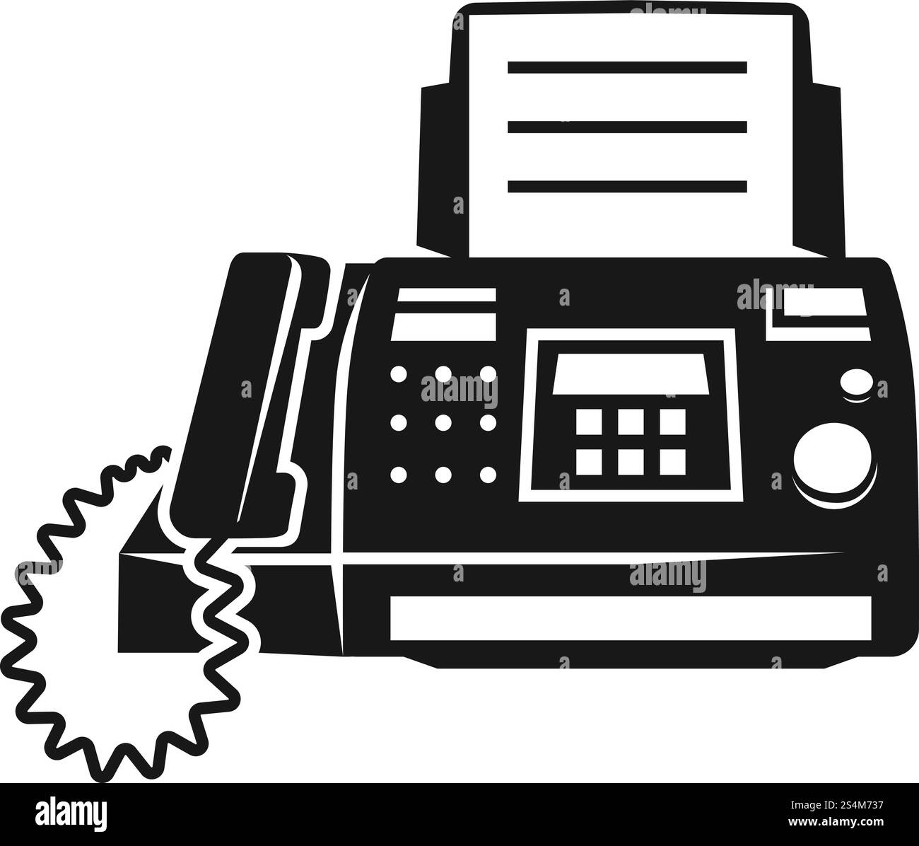 Icona Stampa fax. Semplice illustrazione dell'icona vettoriale della stampa fax per la progettazione Web isolata su sfondo bianco. Icona Stampa fax, stile semplice Illustrazione Vettoriale