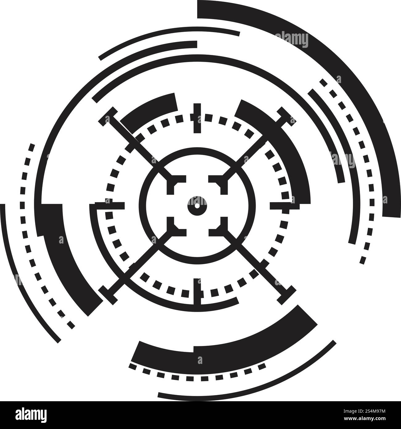 Icona di destinazione futuristica. Semplice illustrazione dell'icona futuristica del vettore di destinazione per il web design isolata su sfondo bianco. Icona di destinazione futuristica, stile semplice Illustrazione Vettoriale