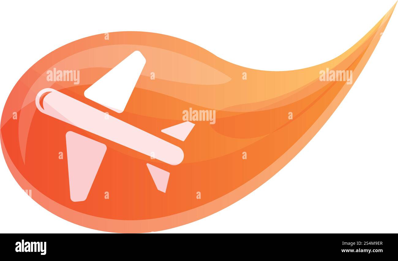 Rilasciare l'icona dell'aereo aereo. Cartoni animati dell'icona del vettore aereo dell'aria di rilascio per il web design isolato su sfondo bianco. Rilascia l'icona dell'aereo aereo, stile cartone animato Illustrazione Vettoriale