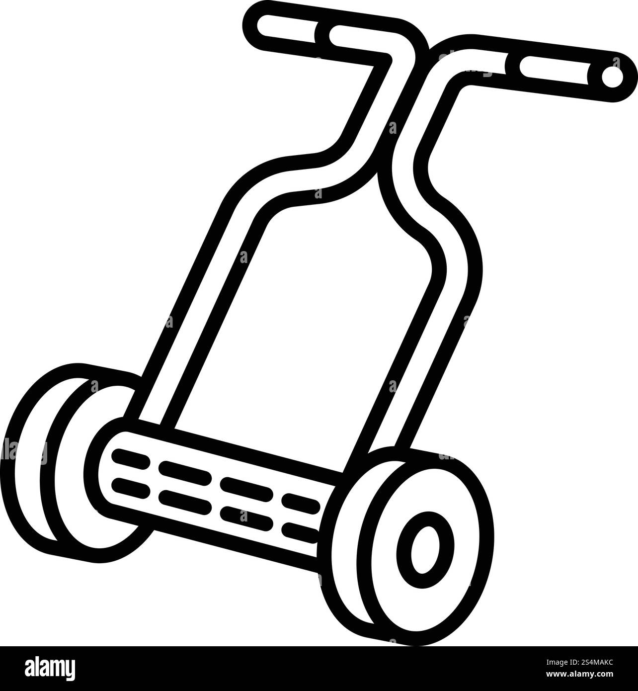 Icona rasaerba a mano. Delineare l'icona vettoriale del rasaerba a mano per la progettazione Web isolata su sfondo bianco. Icona del rasaerba a mano, stile del contorno Illustrazione Vettoriale