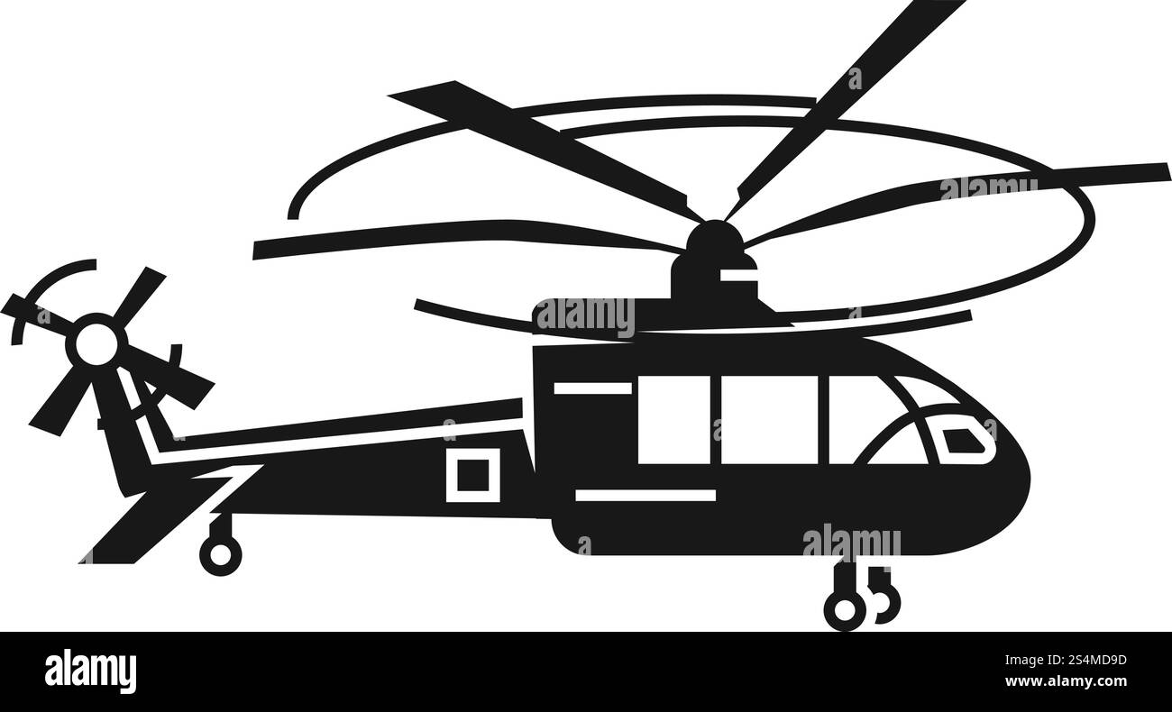 Icona elicottero passeggeri. Semplice illustrazione dell'icona vettoriale dell'elicottero passeggeri per il web design isolato su sfondo bianco. Icona dell'elicottero passeggeri, stile semplice Illustrazione Vettoriale