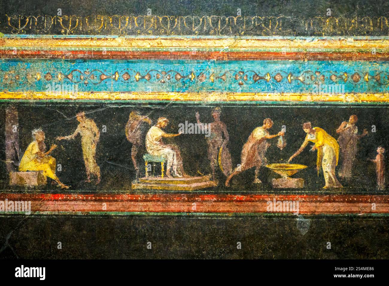Affreschi del triclinio di Villa della Farnesina - Museo Nazionale Romano di Palazzo massimo alle Terme - Roma, Italia Foto Stock