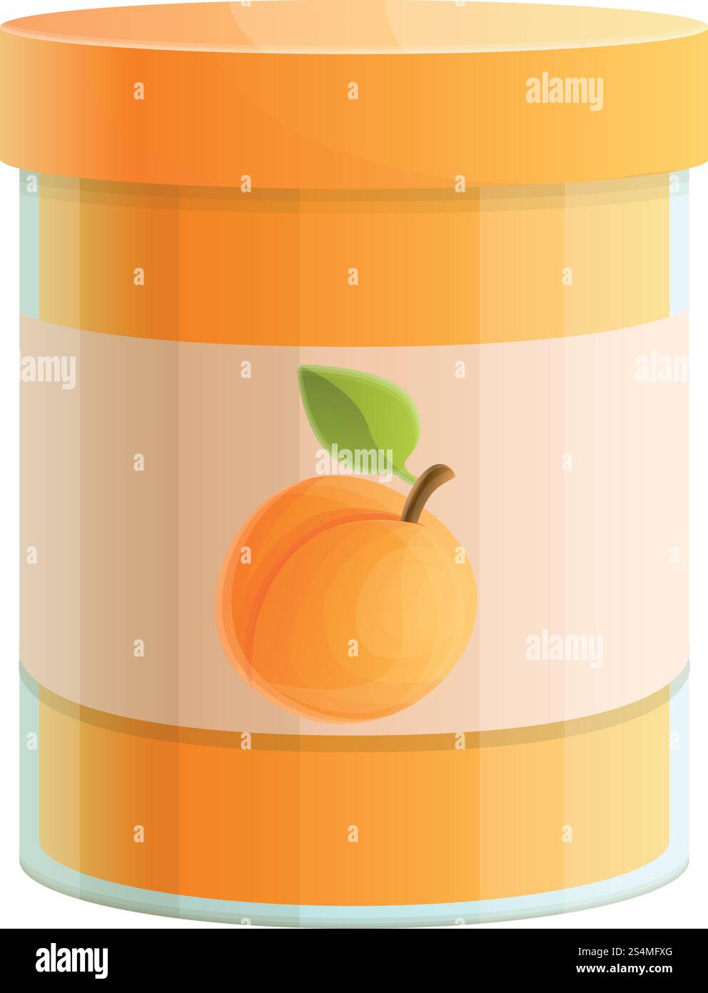 Icona del vaso di marmellata di albicocca. Cartoni animati dell'icona vettoriale della marmellata di albicocca per il design Web isolato su sfondo bianco. Icona del vaso di marmellata di albicocca, stile cartoni animati Illustrazione Vettoriale