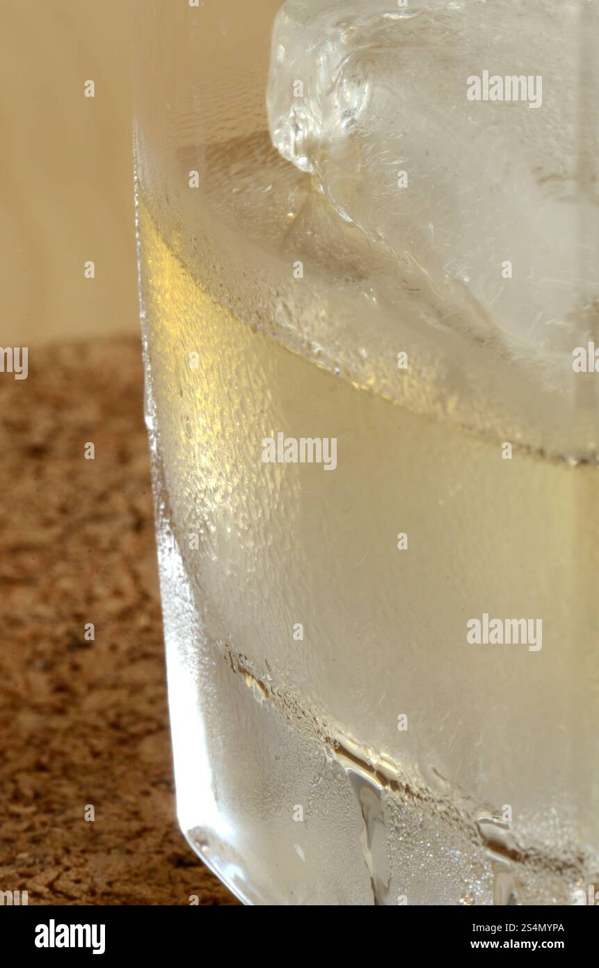 Un bicchiere di whisky con ghiaccio Foto Stock