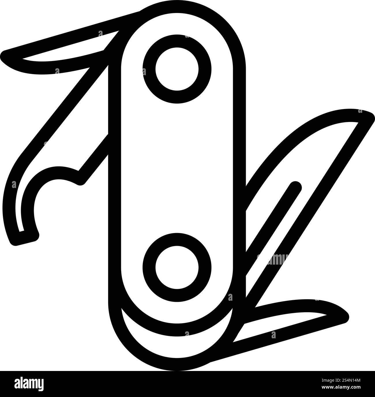 Icona coltello da campo. Contorno dell'icona vettoriale del coltello da campo per il design Web isolato su sfondo bianco. Icona coltello da campo, stile contorno Illustrazione Vettoriale