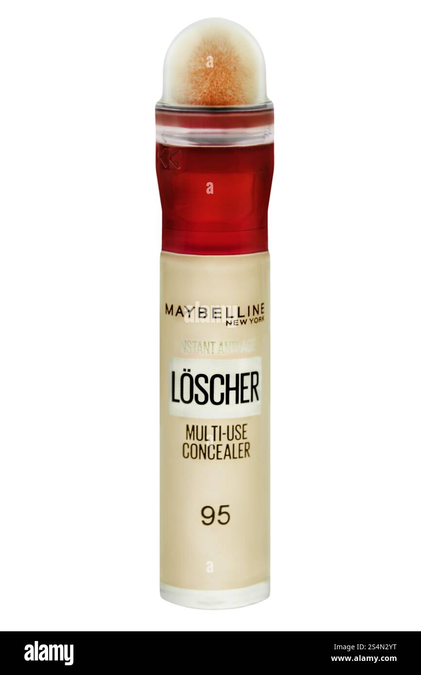 Make Up Maybelline Make Up Concealer isolato su sfondo bianco Foto Stock