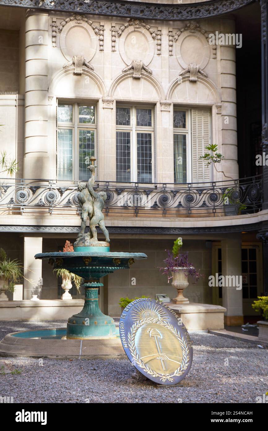 Un dettaglio del Palazzo San Martin (Palacio Anchorena) in stile Belle Arti, Retiro, Buenos Aires, Argentina. Foto Stock