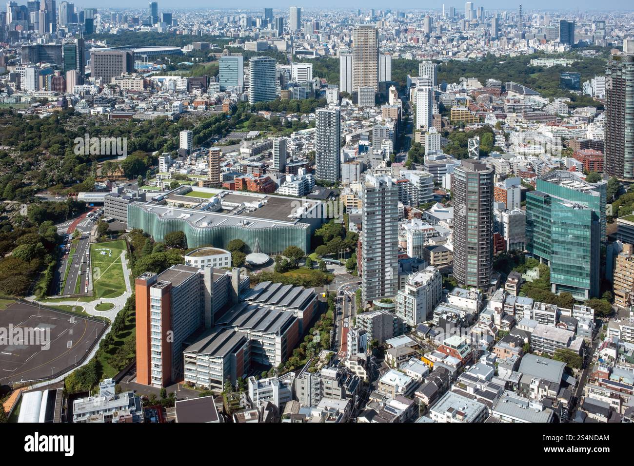 Quartiere Roppongi dal Mori Art Museum Tokyo Giappone Foto Stock