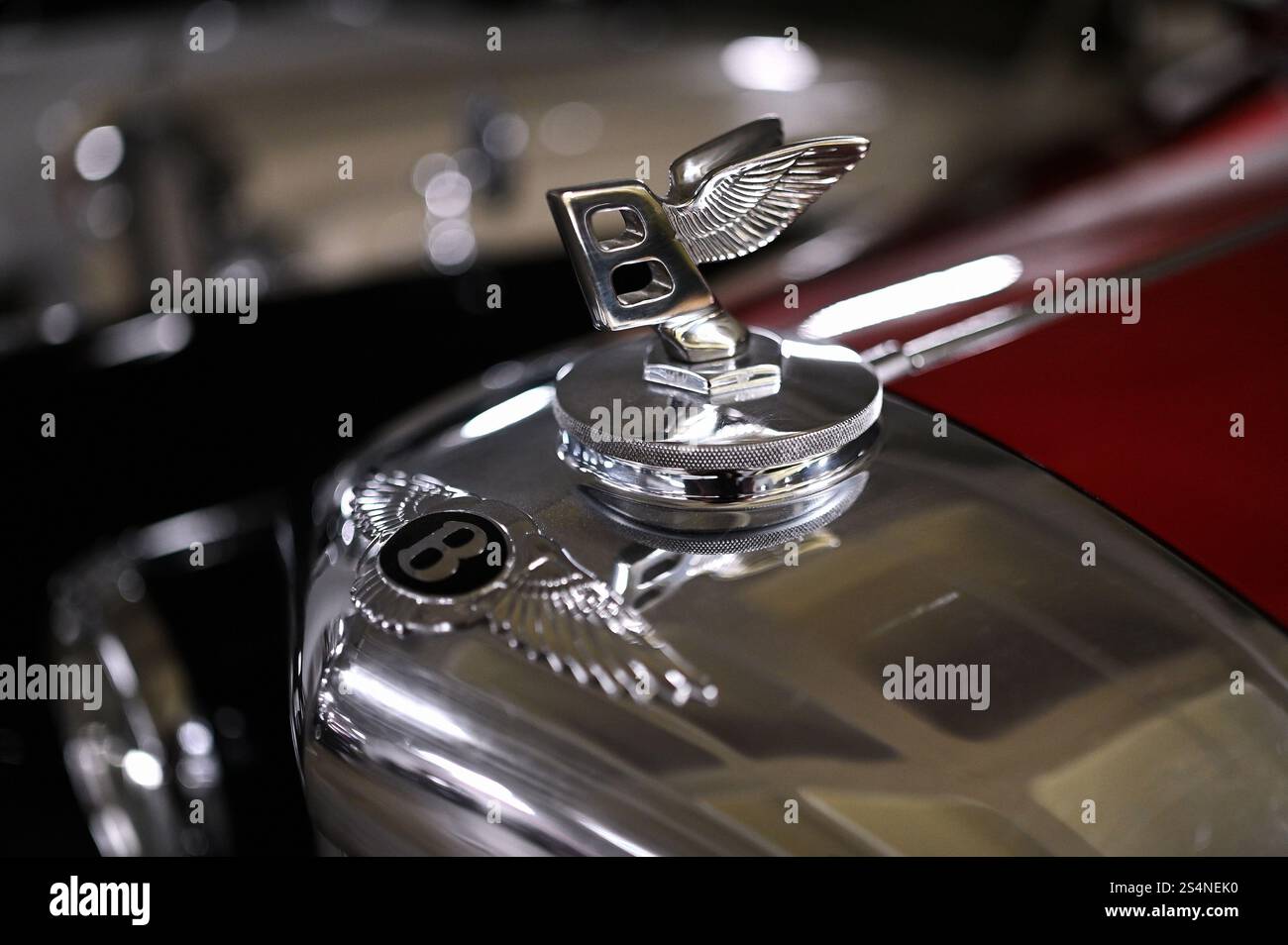 Dettaglio di un'auto d'epoca al Petersen Automotive Museum su Wilshire Boulevard, Los Angeles, California, Stati Uniti Foto Stock