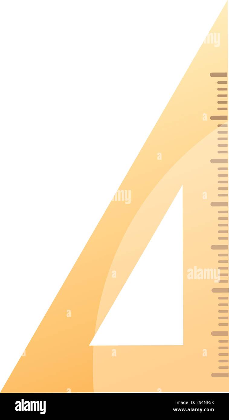 Icona righello angolare per legno. Cartoni animati con l'icona vettoriale del righello angolare in legno per la progettazione di Web isolati su sfondo bianco. Icona righello angolare in legno, stile cartone animato Illustrazione Vettoriale