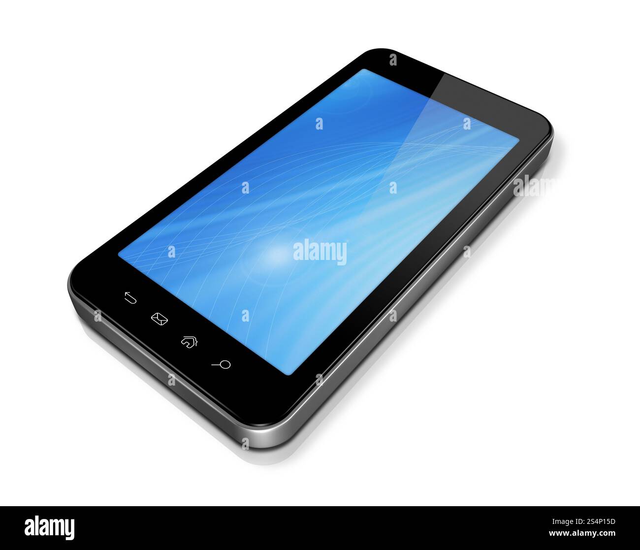 Telefono cellulare 3D, pda isolato su bianco con 2 percorsi di ritaglio: Uno per il telefono e uno per lo schermo. Telefono cellulare 3D, pda isolato su bianco Foto Stock