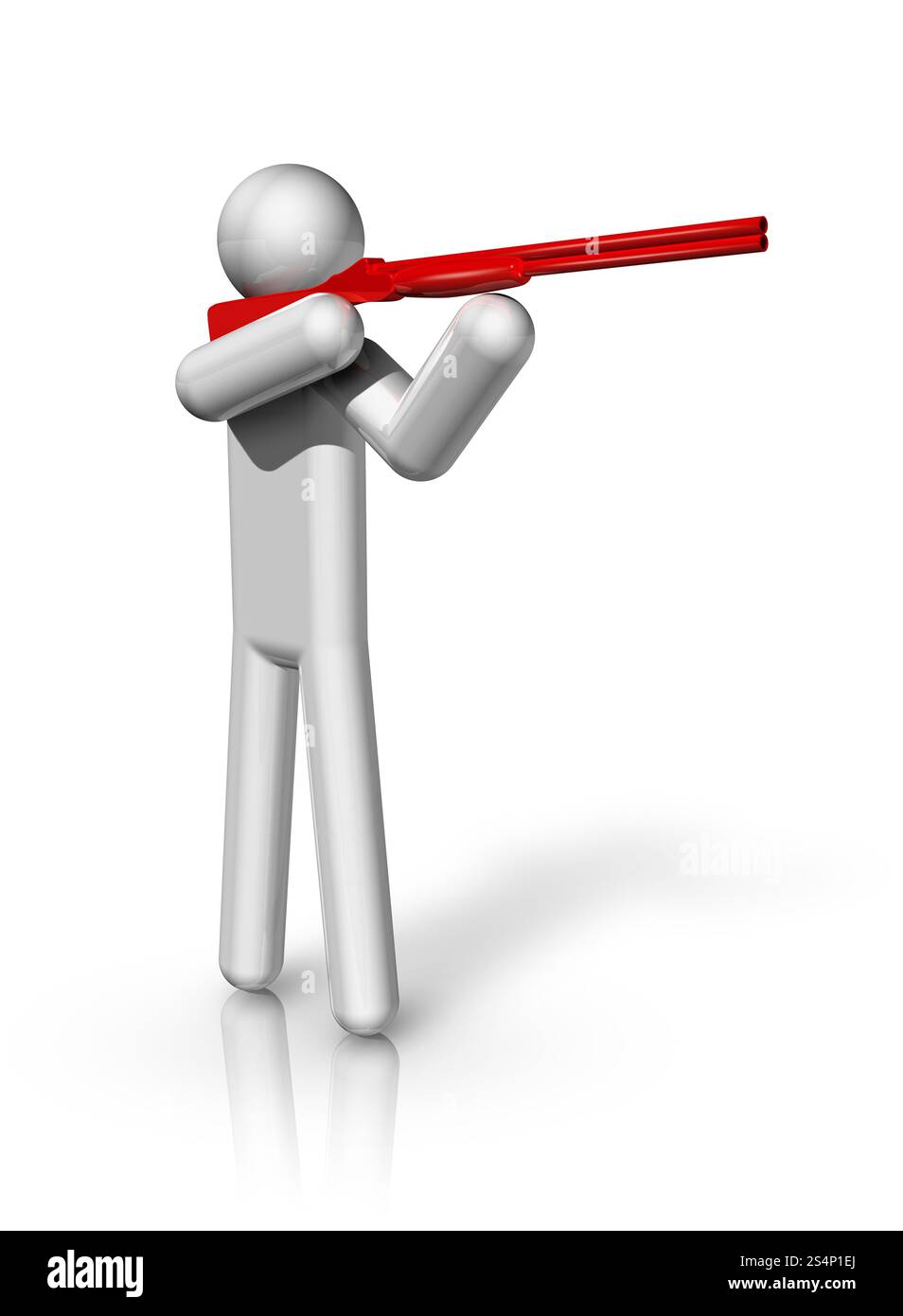 simbolo di tiro tridimensionale, serie sportive olimpiche. Simbolo di ripresa 3D. Foto Stock