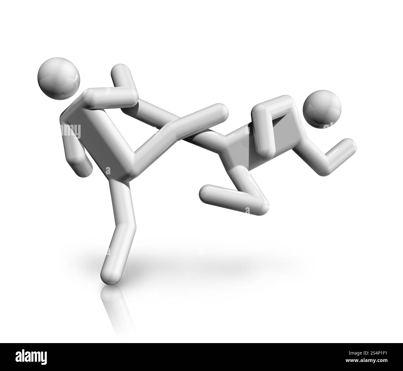 simbolo taekwondo tridimensionale, serie sportive olimpiche. Simbolo Taekwondo 3D. Foto Stock