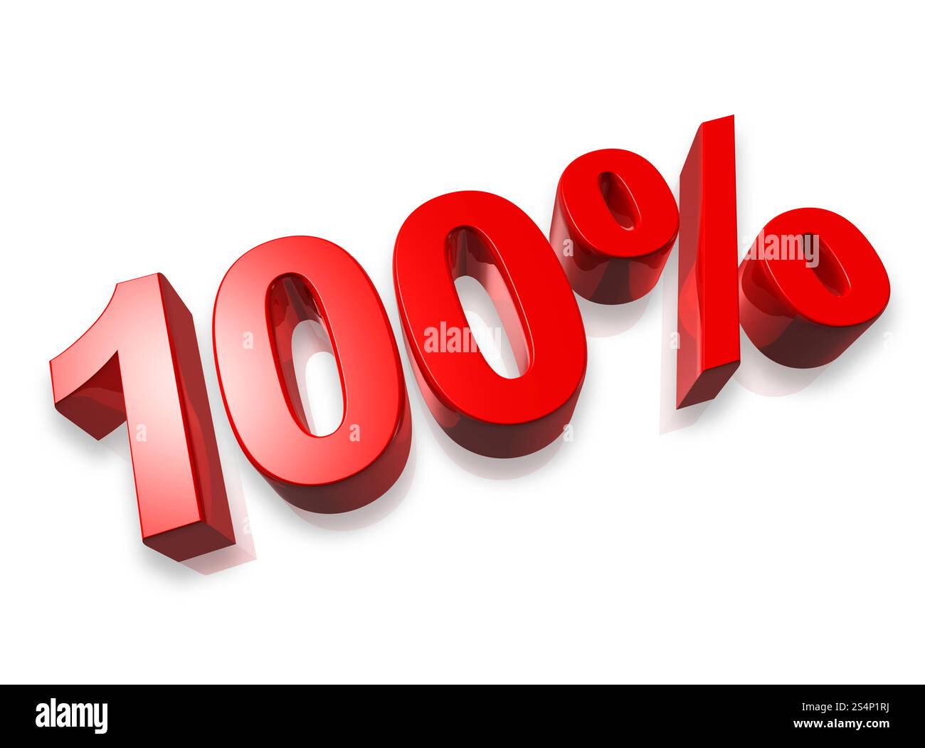 100% numero 3D isolato su bianco - 100%. 100% cento per cento Foto Stock