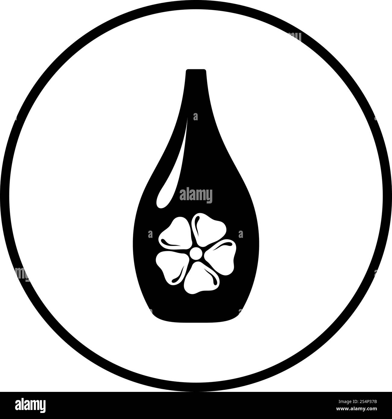 Olio essenziale icona. Cerchio sottile design Stencil. Illustrazione Vettoriale. Illustrazione Vettoriale