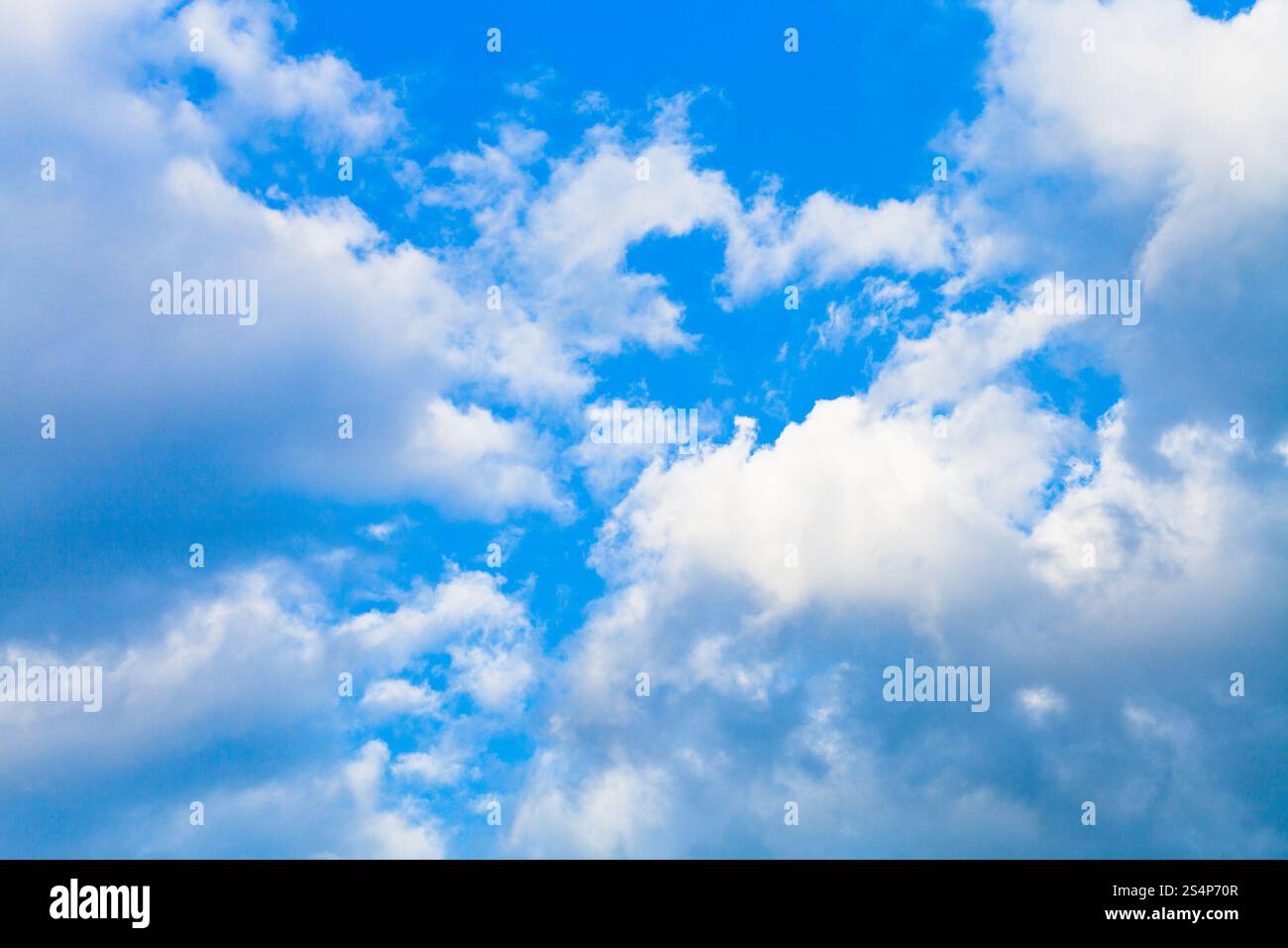 Cumulus cloudscape nel Cielo di estate blu Foto Stock