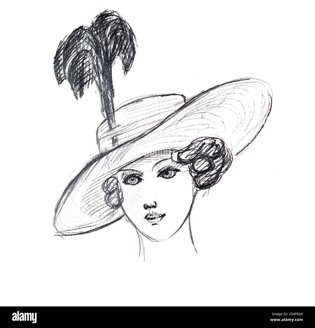 La moda del XX secolo - Il Signore giorno hat con piume in dieci anni Foto Stock