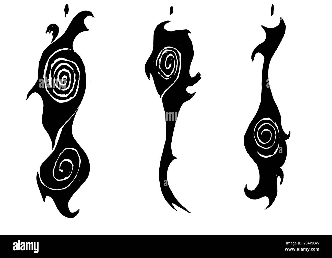 Schizzo di Moda modello - Progettazione di abiti in base da stilizzata nuvole nere Foto Stock