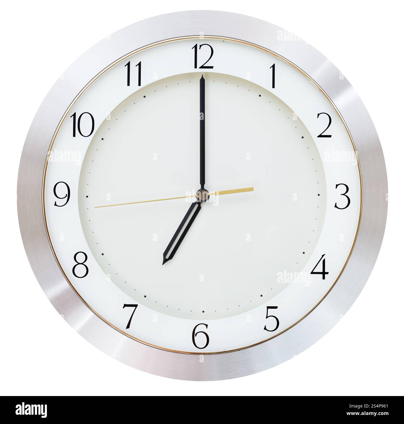 Sette o clock sul quadrante rotondo Orologio a parete Foto Stock