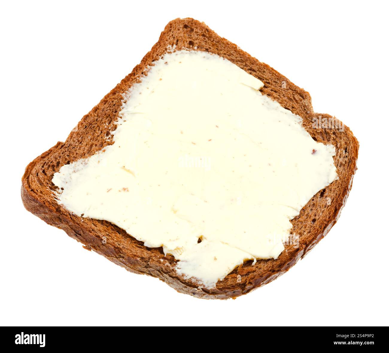 Pane di segale e Burro di latteria sandwich isolati su sfondo bianco Foto Stock