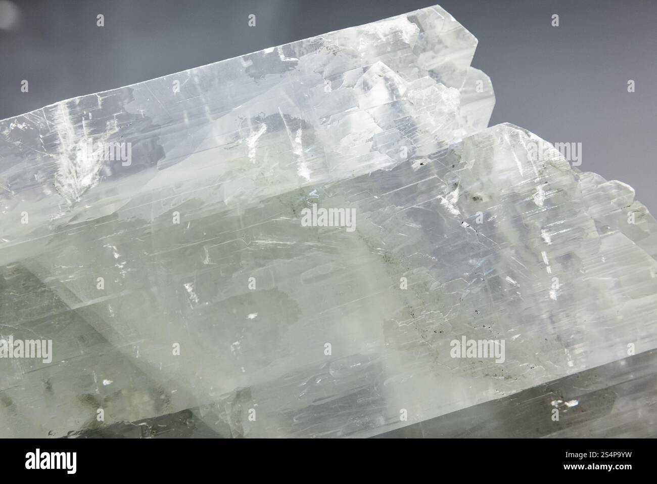 Gesso, cristallo singolo. Texture fotografica di sfondo minerale naturale astratto Foto Stock