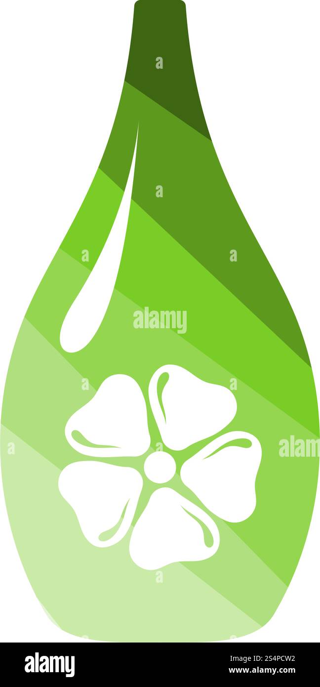 Olio essenziale icona. Schermo piatto a colori e design della scaletta. Illustrazione Vettoriale. Illustrazione Vettoriale