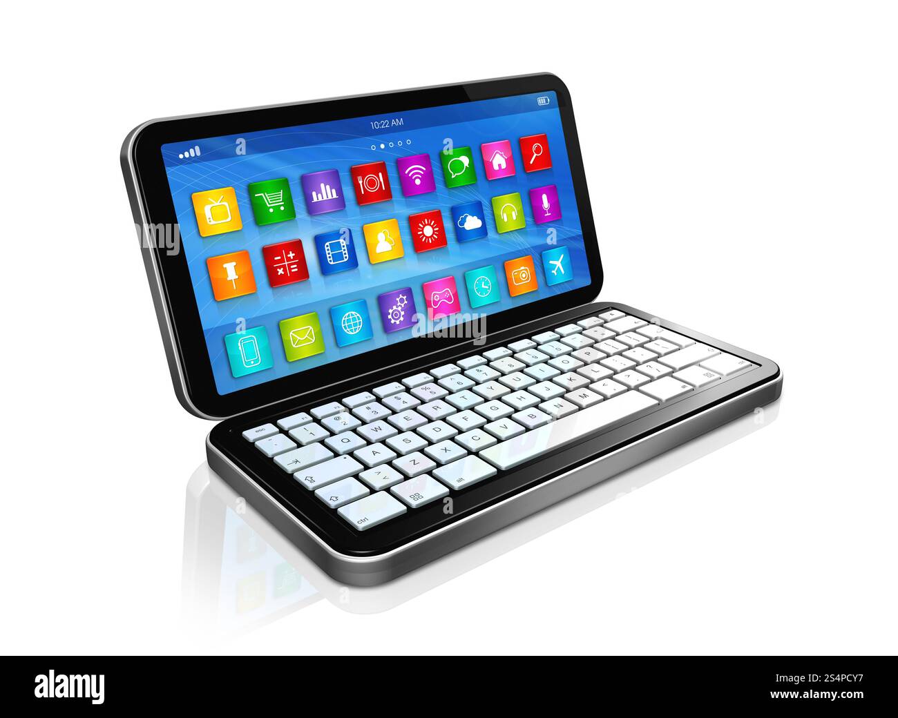 3D smartphone, Netbook - le icone delle applicazioni di interfaccia - isolato su bianco con tracciato di ritaglio Foto Stock