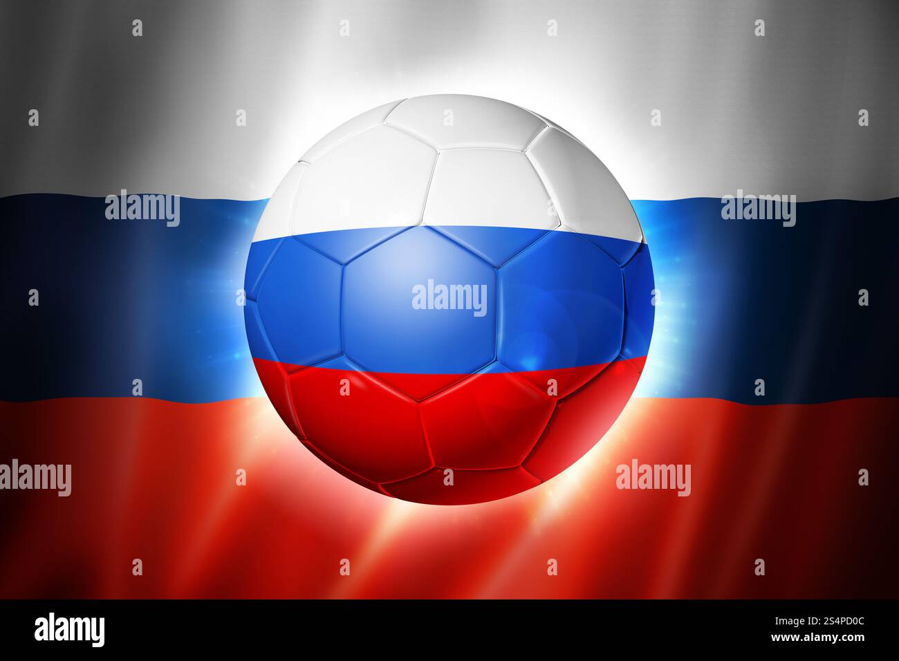 3D Pallone da calcio con la Russia bandiera del team, world cup calcio brasile 2014 Foto Stock
