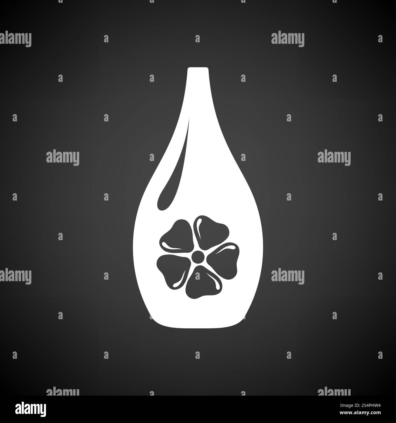 Icona olio essenziale. Bianco su sfondo nero. Illustrazione vettoriale. Illustrazione Vettoriale