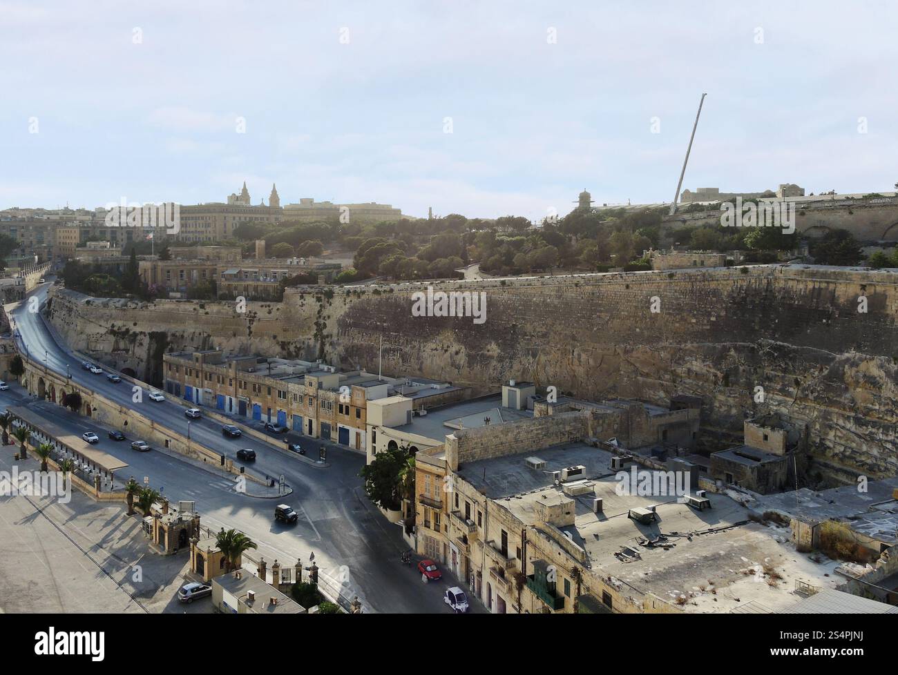 Vista delle strade di La Valletta da Cruise Port, Malta Foto Stock