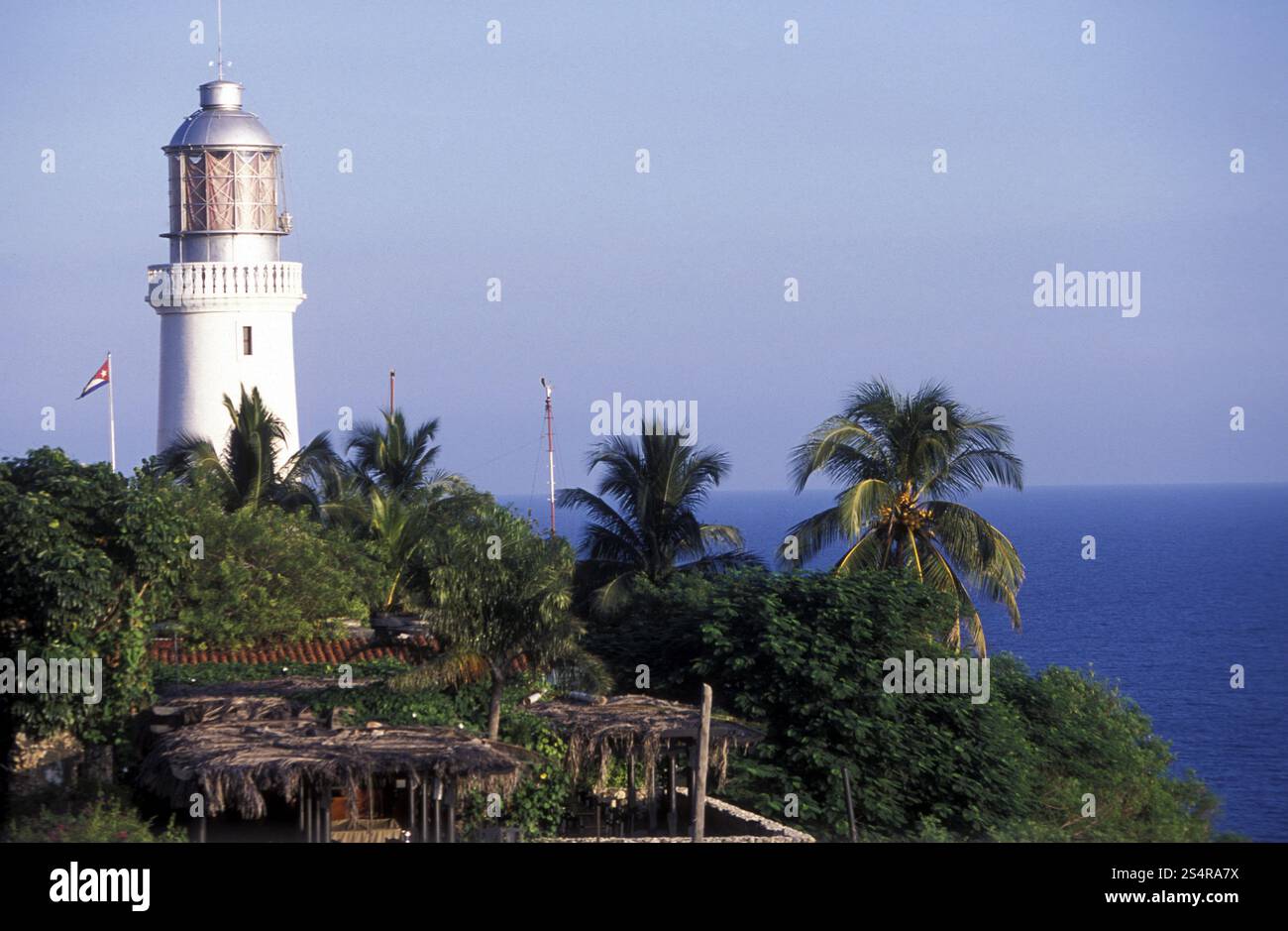 Il Castillo de San Pedro del Mora nel centro della città di Santiago de Cuba a Cuba nel mare dei caraibi. AMERICA CUBA SANTIAGO DI CUBA Foto Stock