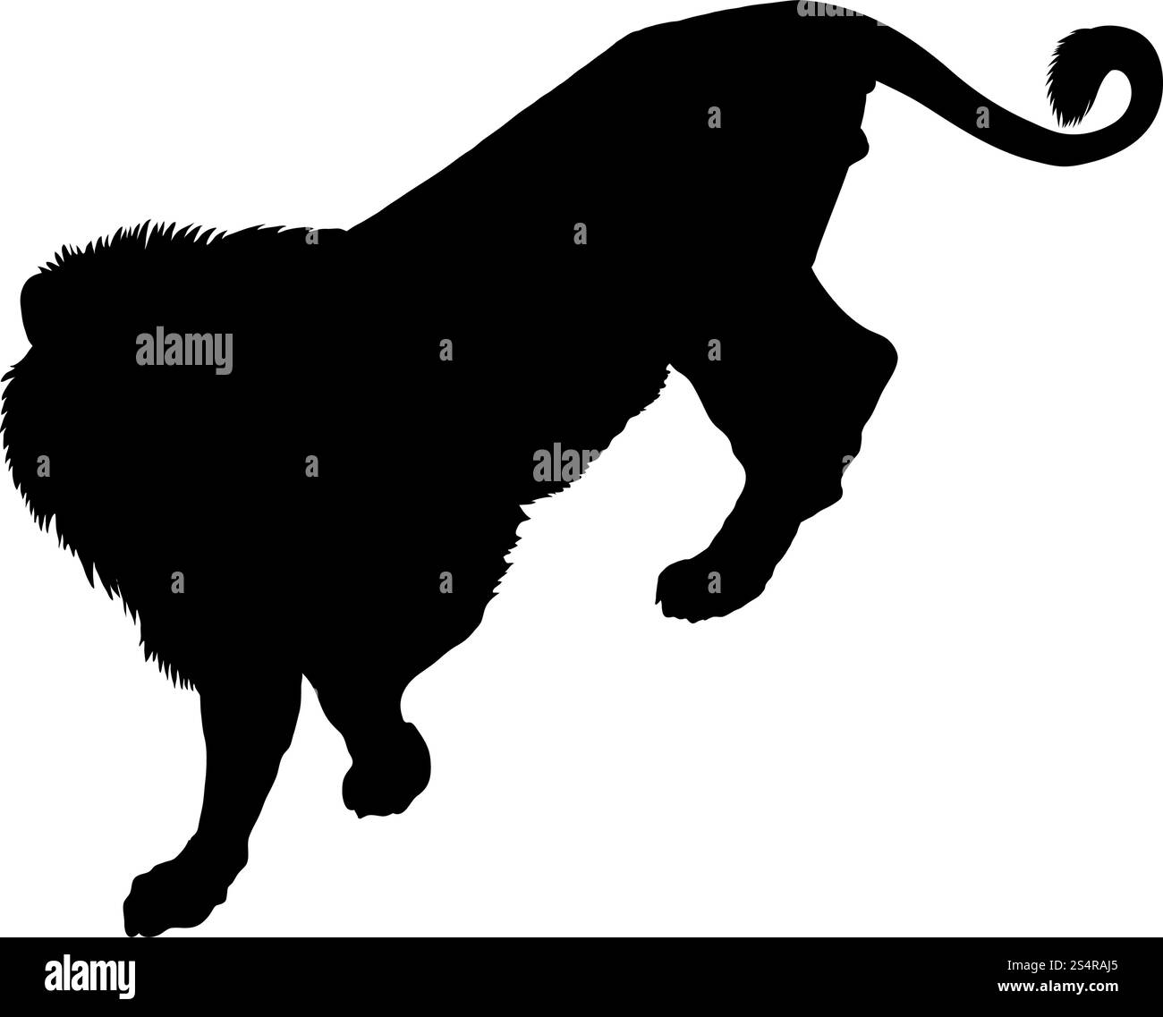 Silhouette di Lion. Altamente dettagliata Design liscio. Illustrazione Vettoriale. Illustrazione Vettoriale
