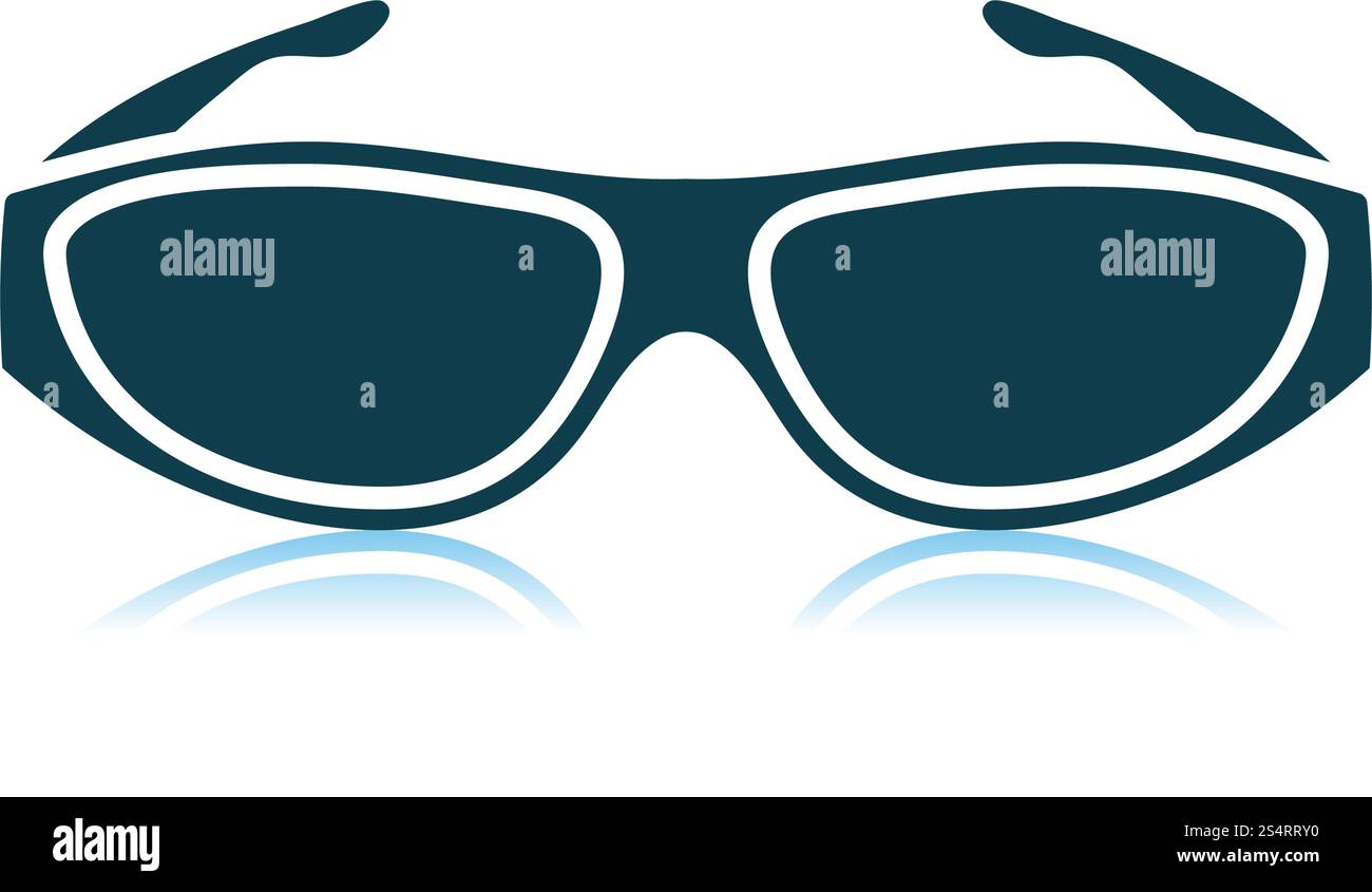 Occhiali da sole di Poker Icona. Ombra di Design di riflessione. Illustrazione Vettoriale. Illustrazione Vettoriale