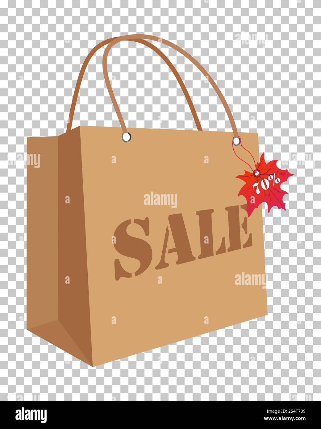 In autunno le foglie di acero vendita borsa con lablel. Illustrazione Vettoriale. Illustrazione Vettoriale