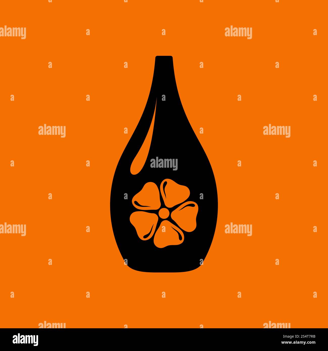Olio essenziale icona. Nero su sfondo arancione. Illustrazione Vettoriale. Illustrazione Vettoriale