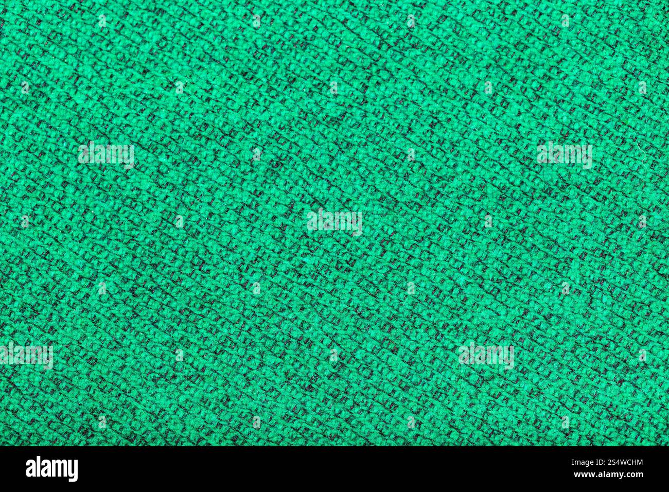 Sfondo verde dal tessuto in lana close up Foto Stock