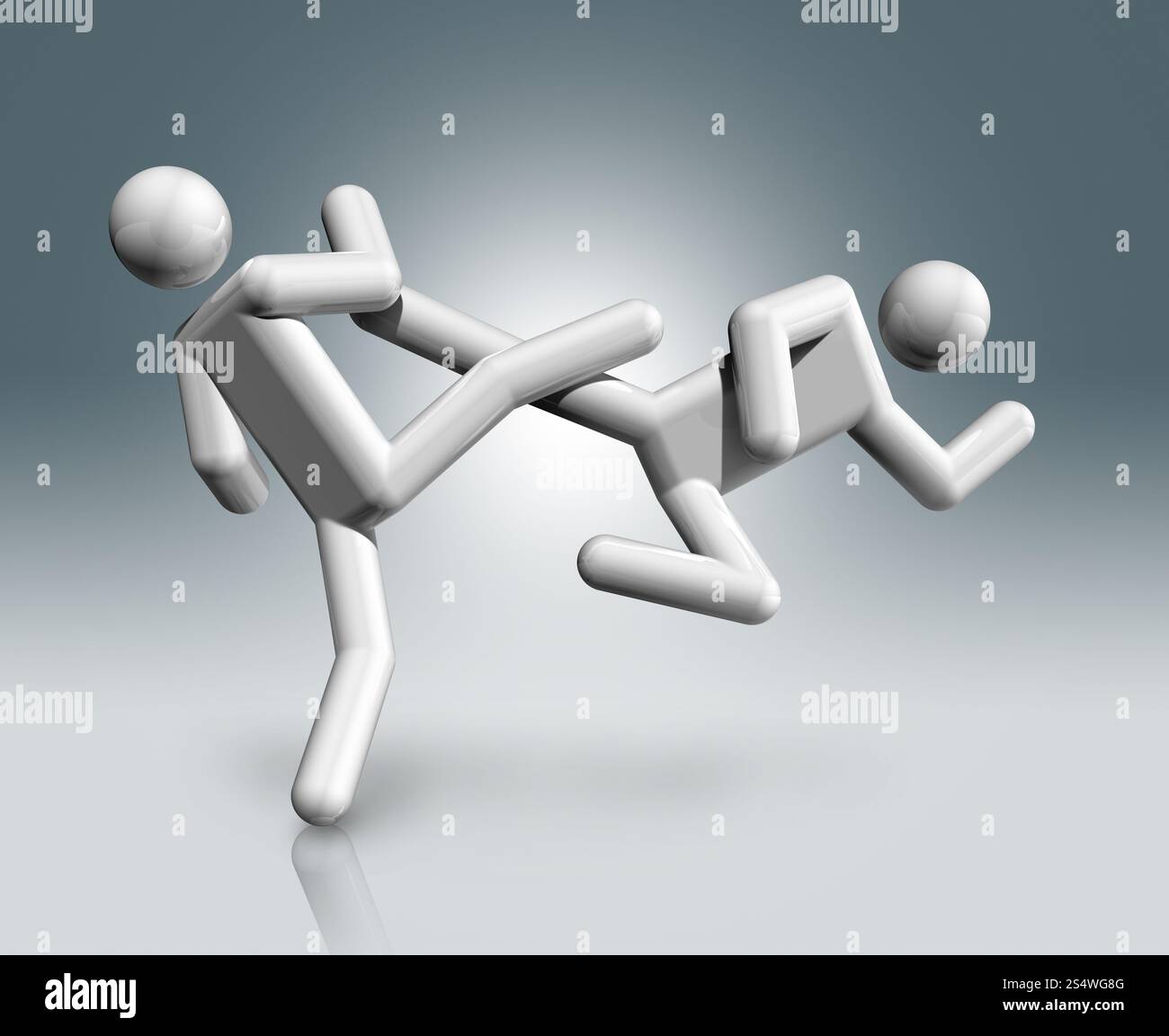 Tridimensionale simbolo taekwondo, giochi olimpici Foto Stock