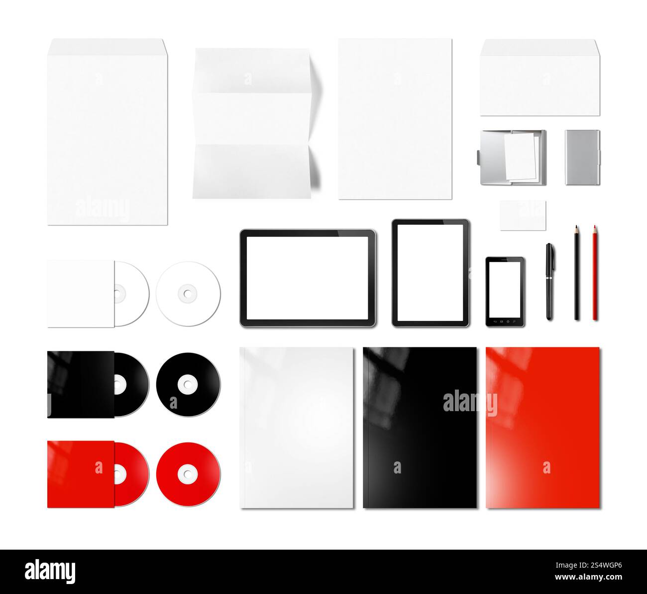 Il Branding identity design mockup modello, isolati su sfondo bianco Foto Stock
