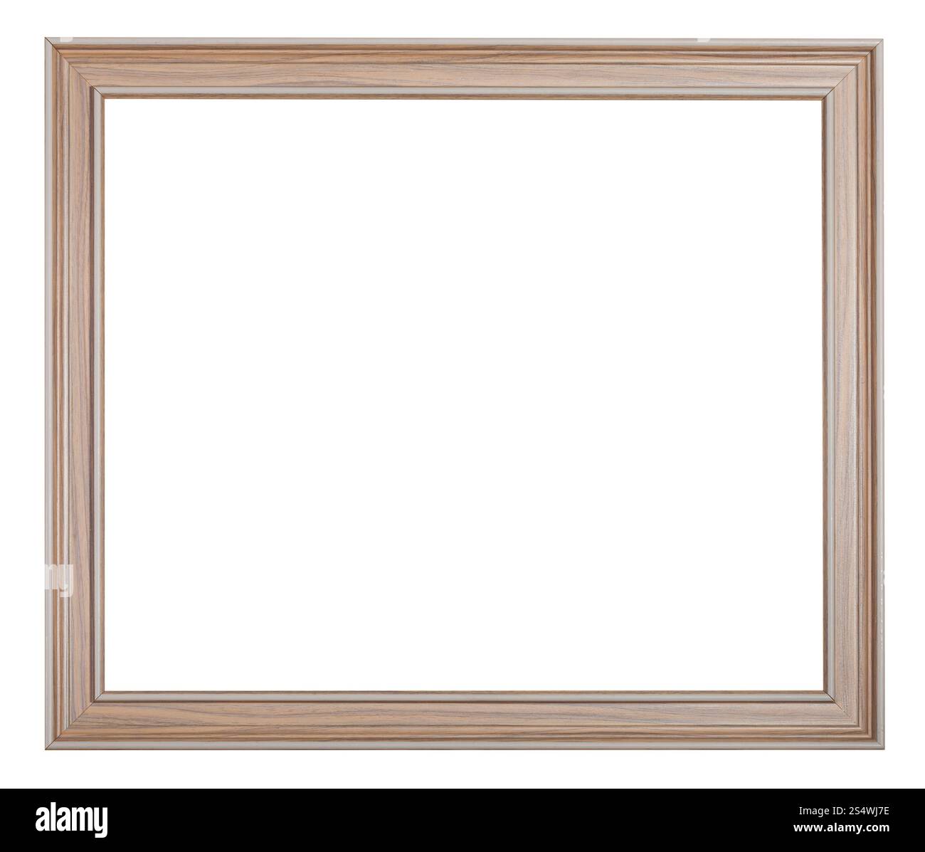 Moderno di legno verniciato picture frame con ritagliato uno spazio vuoto isolato su sfondo bianco Foto Stock